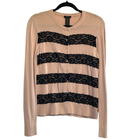 Ann Taylor Factory Blush Lace Cardigan Sweater - Picture 2 of 6